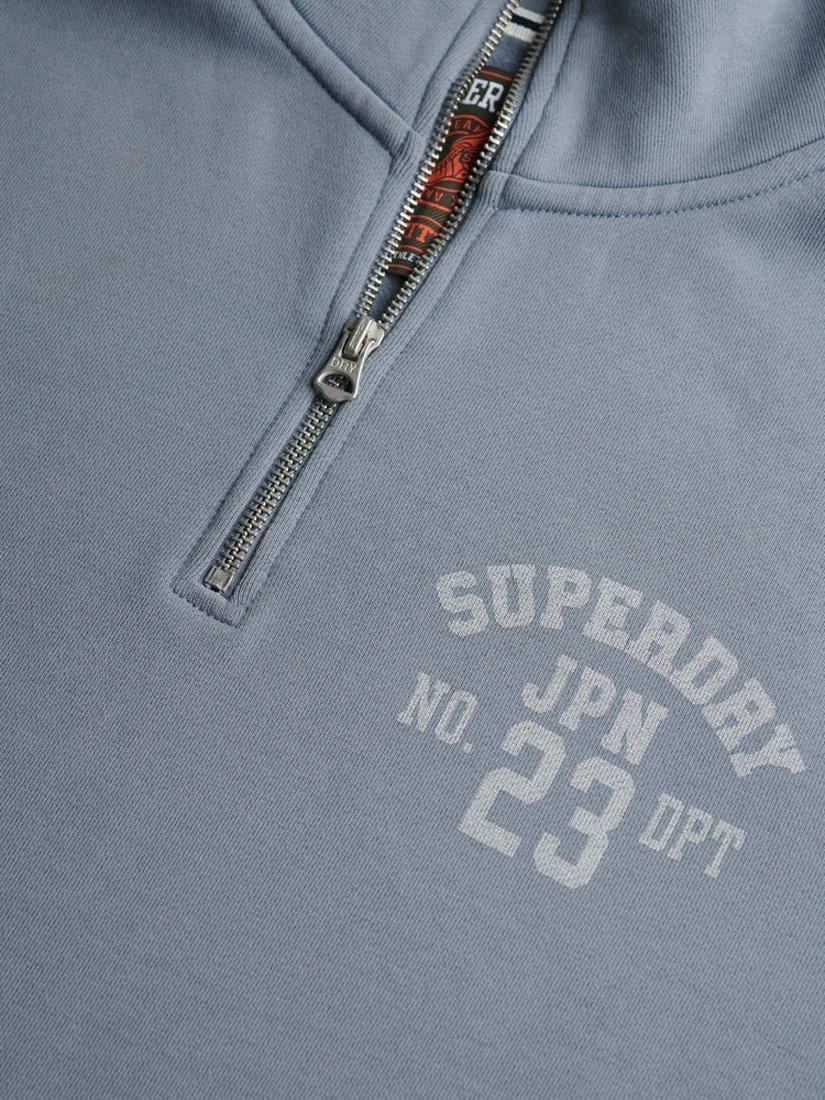 Product image 5 of 5, which shows Superdry Athletic Essentials 1/2 Zip Sweatshirt, Stone Blue Grey, S