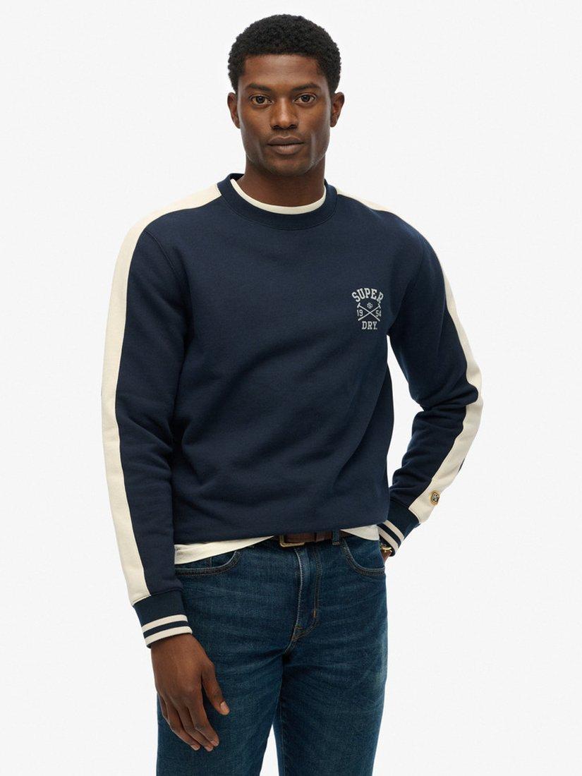 Product image 1 of 5, which shows Superdry Athletic Club Crew Sweatshirt, Nautical Navy, S