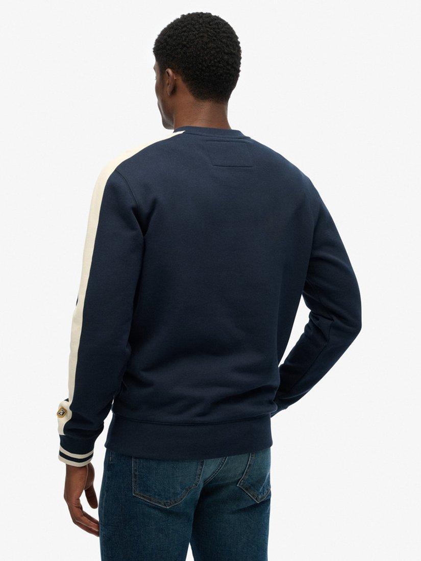Product image 2 of 5, which shows Superdry Athletic Club Crew Sweatshirt, Nautical Navy, S