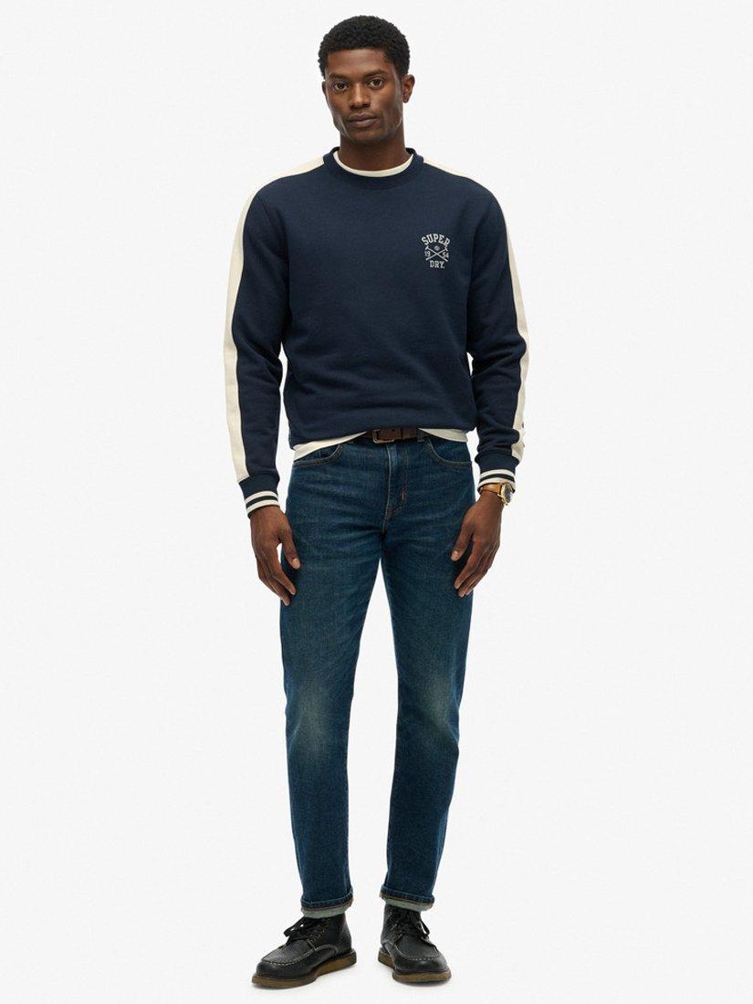 Product image 3 of 5, which shows Superdry Athletic Club Crew Sweatshirt, Nautical Navy, S