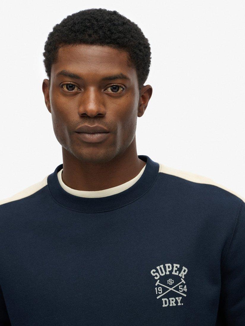 Product image 4 of 5, which shows Superdry Athletic Club Crew Sweatshirt, Nautical Navy, S