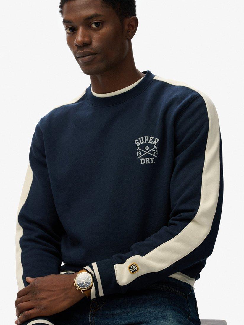 Product image 5 of 5, which shows Superdry Athletic Club Crew Sweatshirt, Nautical Navy, S