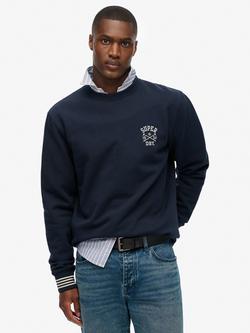 Superdry Athletic Club Crew Sweatshirt, Nautical Navy, Nautical Navy