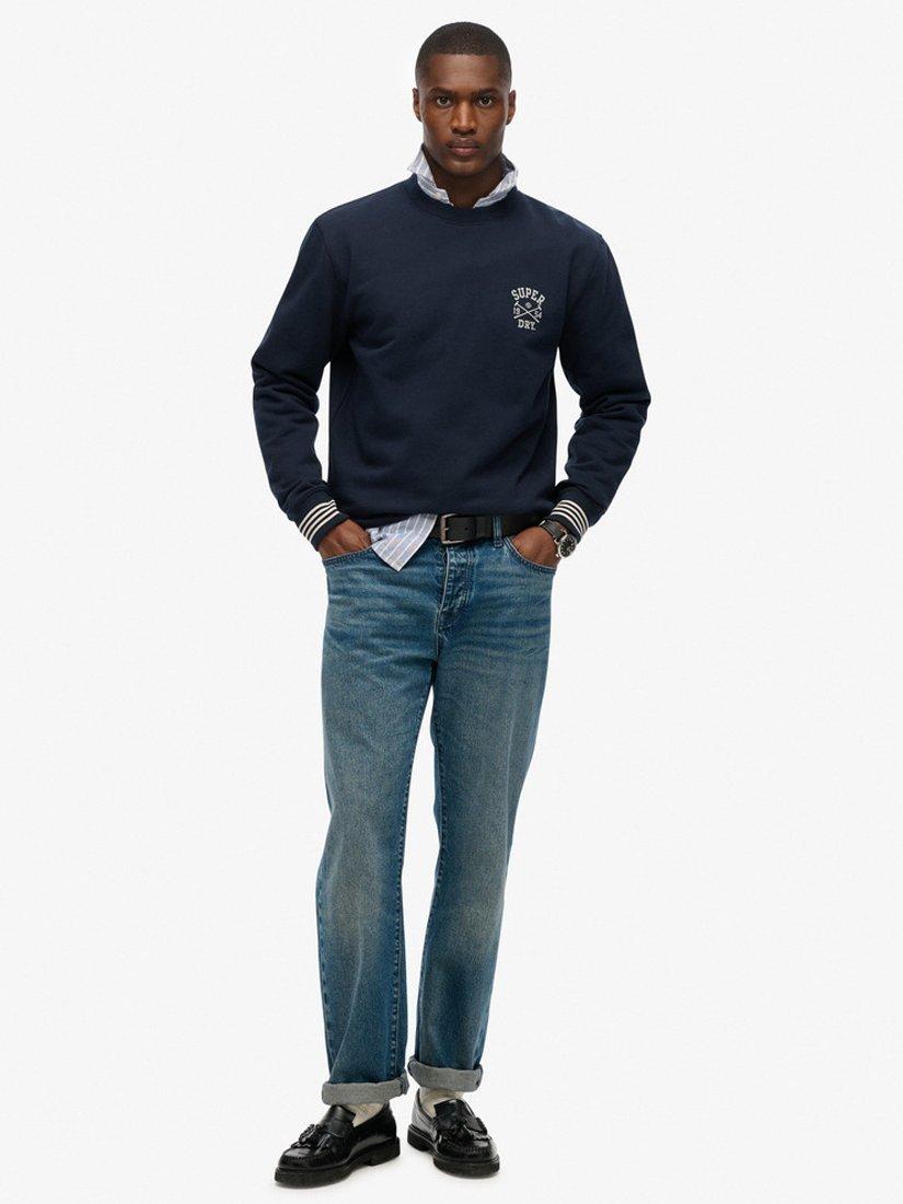 Product image 3 of 4, which shows Superdry Athletic Club Crew Sweatshirt, Nautical Navy, S