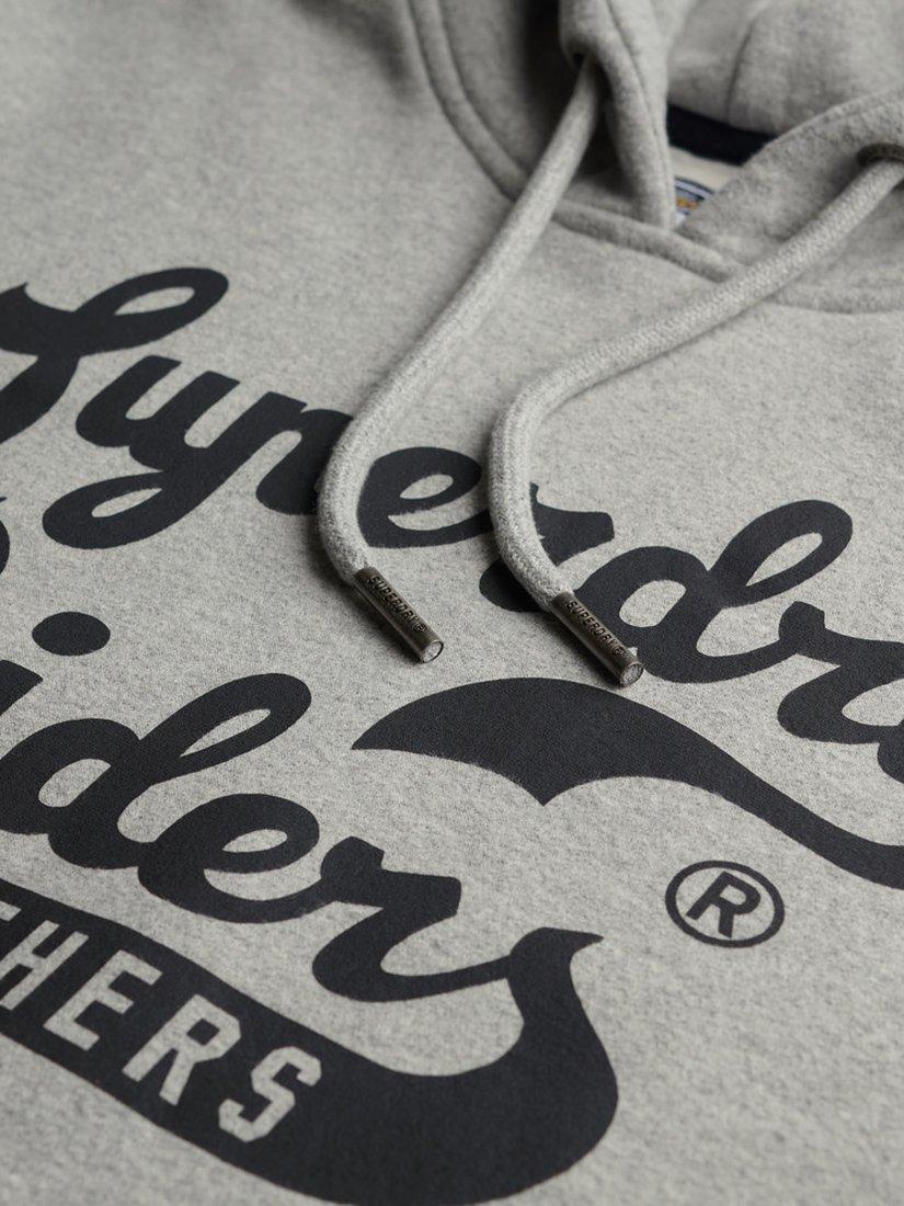 Product image 5 of 5, which shows Superdry Cotton Blend Leathers Hoodie, Grey Marl, S