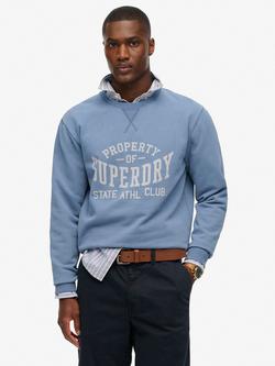 Superdry Athletic Essentials Crew Sweatshirt, Moonlight Blue, Moonlight Blue