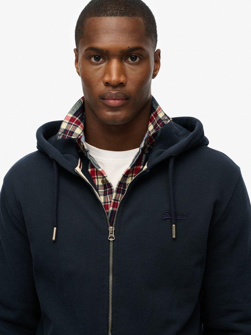 Product image 4 of 4, which shows Superdry Essential Logo Zip Hoodie, Eclipse Navy, S