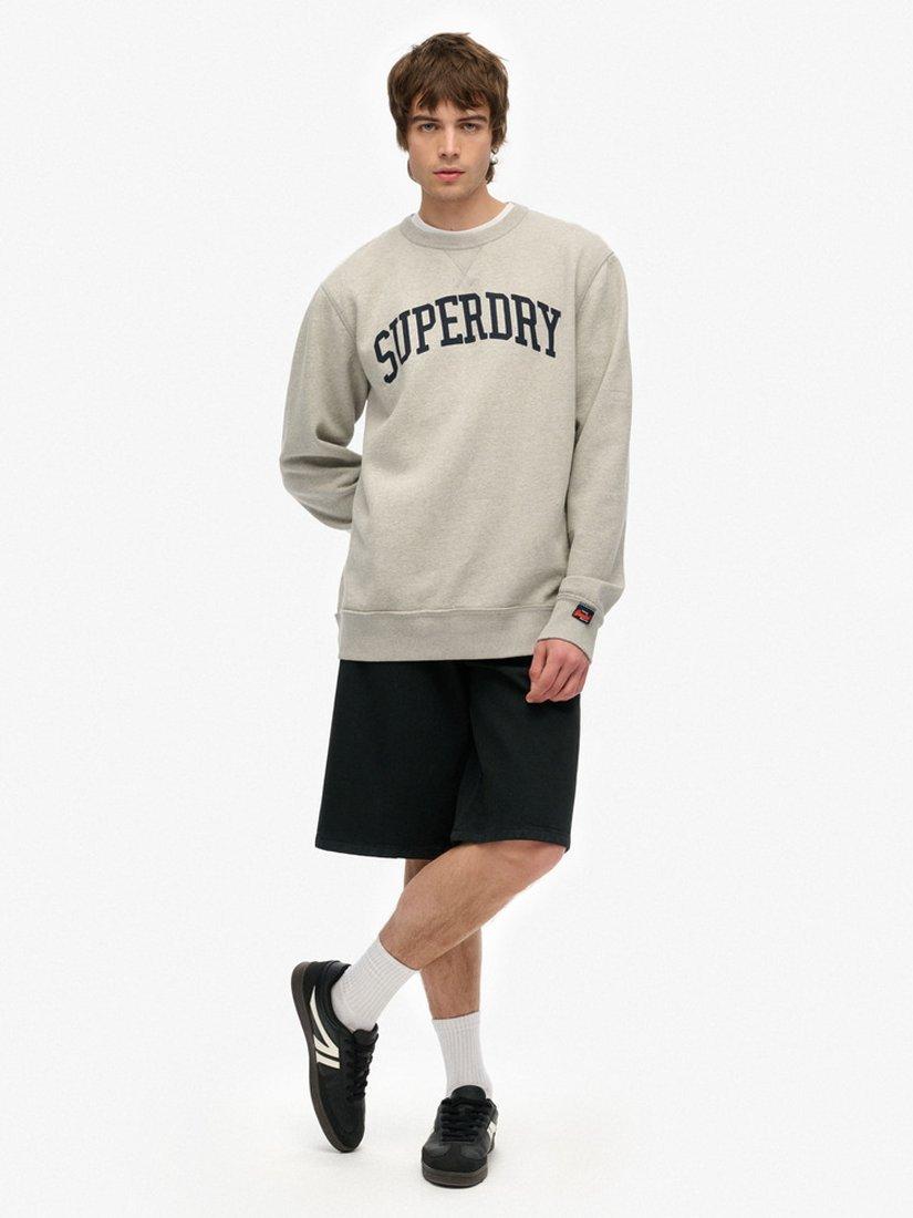 Product image 3 of 4, which shows Superdry Athletic Essentials Crew Sweatshirt, Grey Marl, S