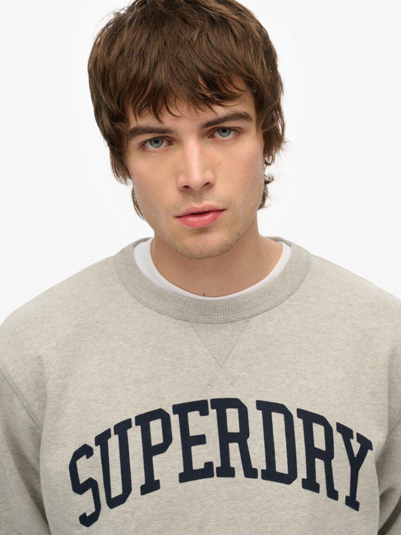Product image 4 of 4, which shows Superdry Athletic Essentials Crew Sweatshirt, Grey Marl, S
