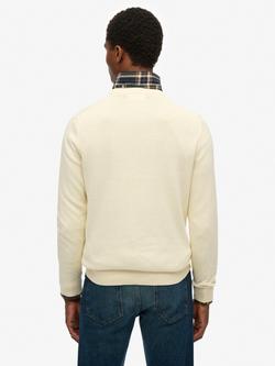 Superdry Essentials Cotton Knit Jumper - view 2, Classic Cream