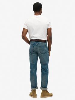 Superdry Merchant Store Straight Jeans - view 2, Mid Blue Selvedge
