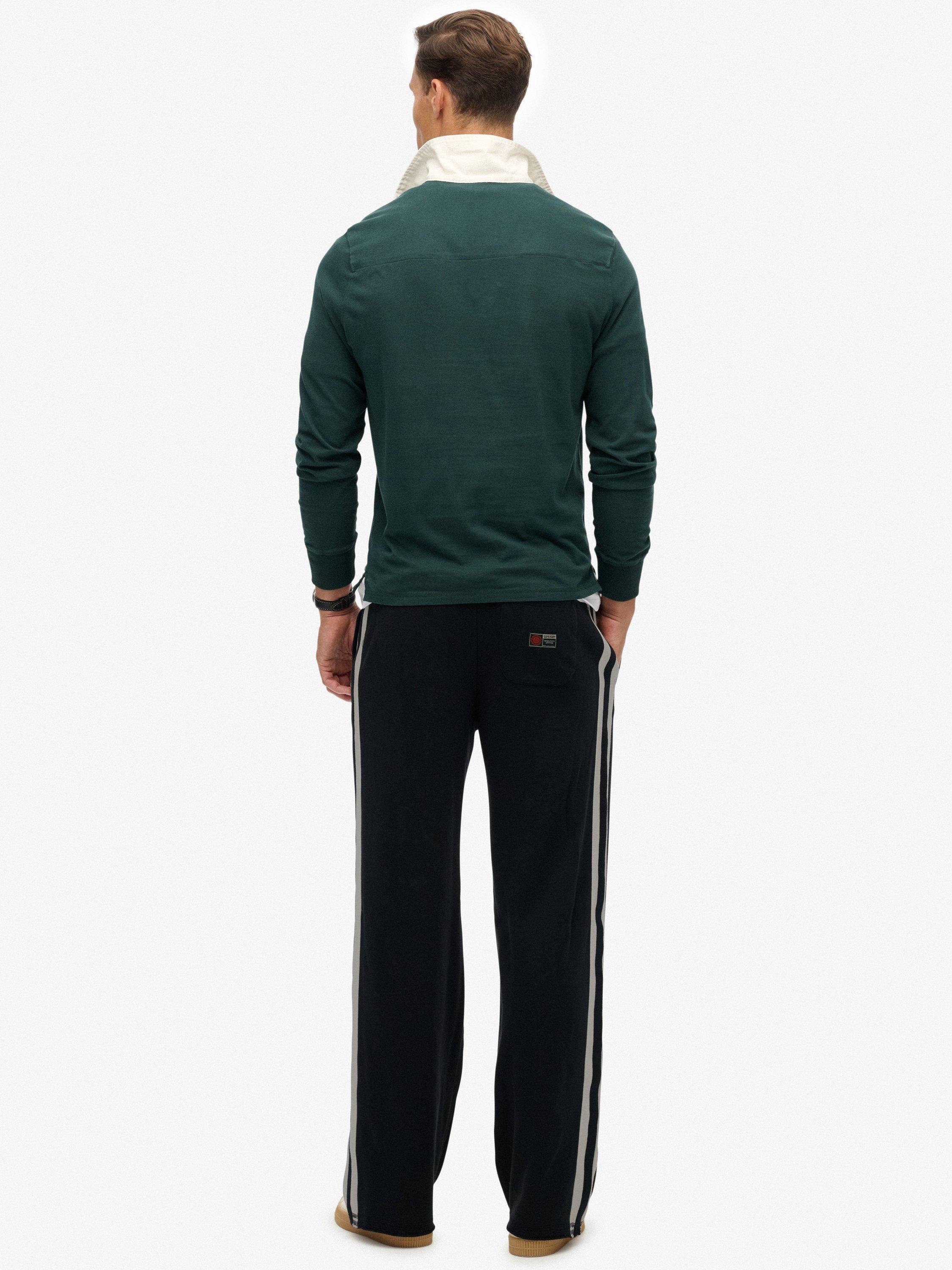 Product image 2 of 6, which shows Superdry Cotton Stripe Joggers, Navy/Bone White, S