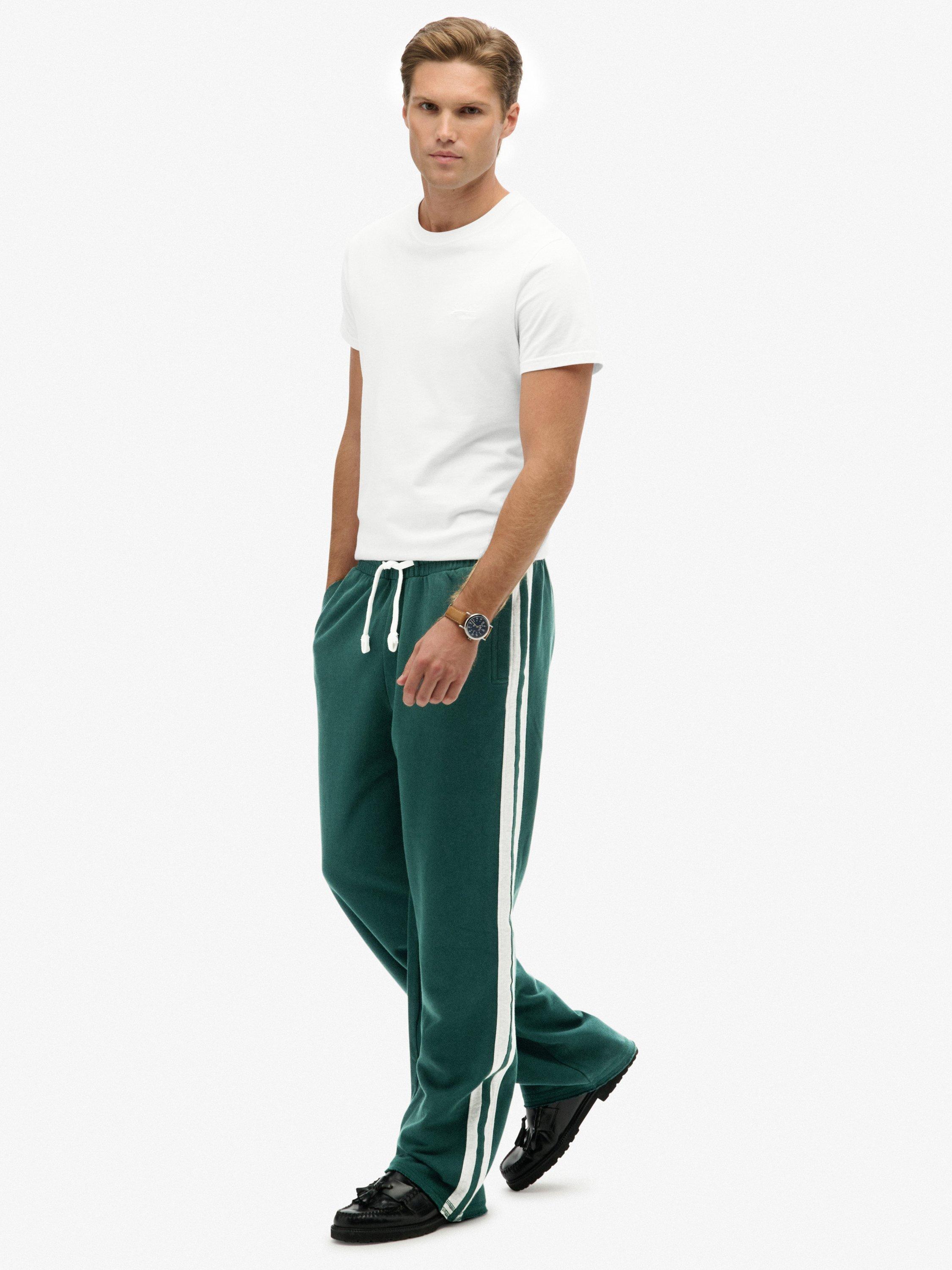 Product image 3 of 6, which shows Superdry Athletic Fives Joggers, Green/Cadet Grey, S