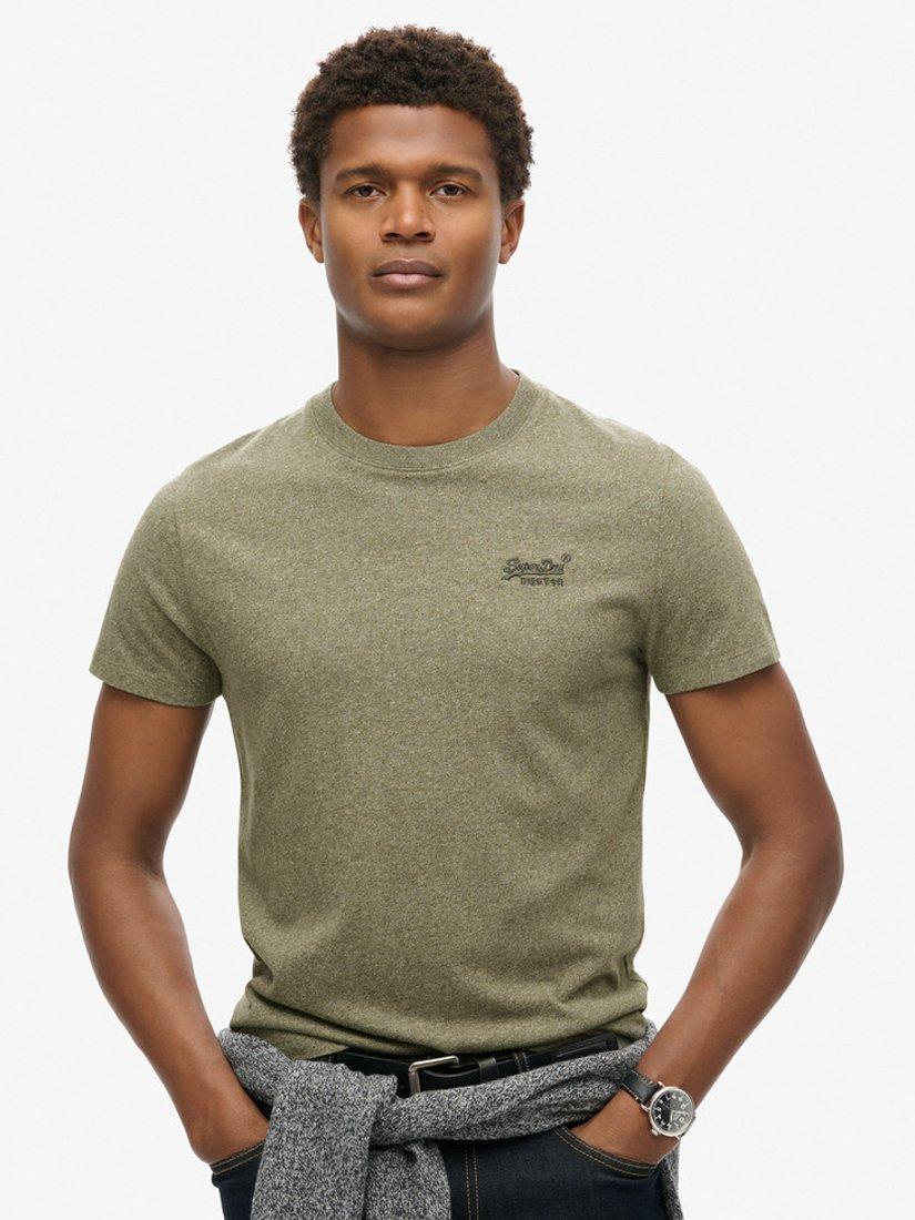 Product image 1 of 6, which shows Superdry Essential Logo T-Shirt, Ash Olive Marl, XXXL