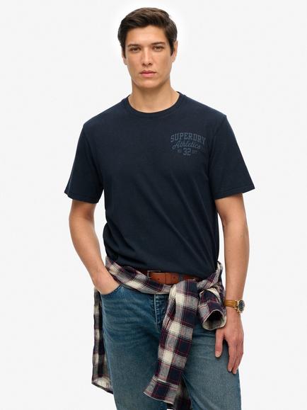 Superdry Athletic Essential Graphic T-Shirt, Eclipse Navy, Eclipse Navy