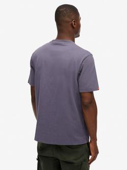 Superdry Cotton Regular Fit Athletic Essential Graphic T-Shirt, Purple - view 2, Purple