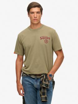 Superdry Tokyo Narrative Loose T-Shirt, Light Khaki Green
