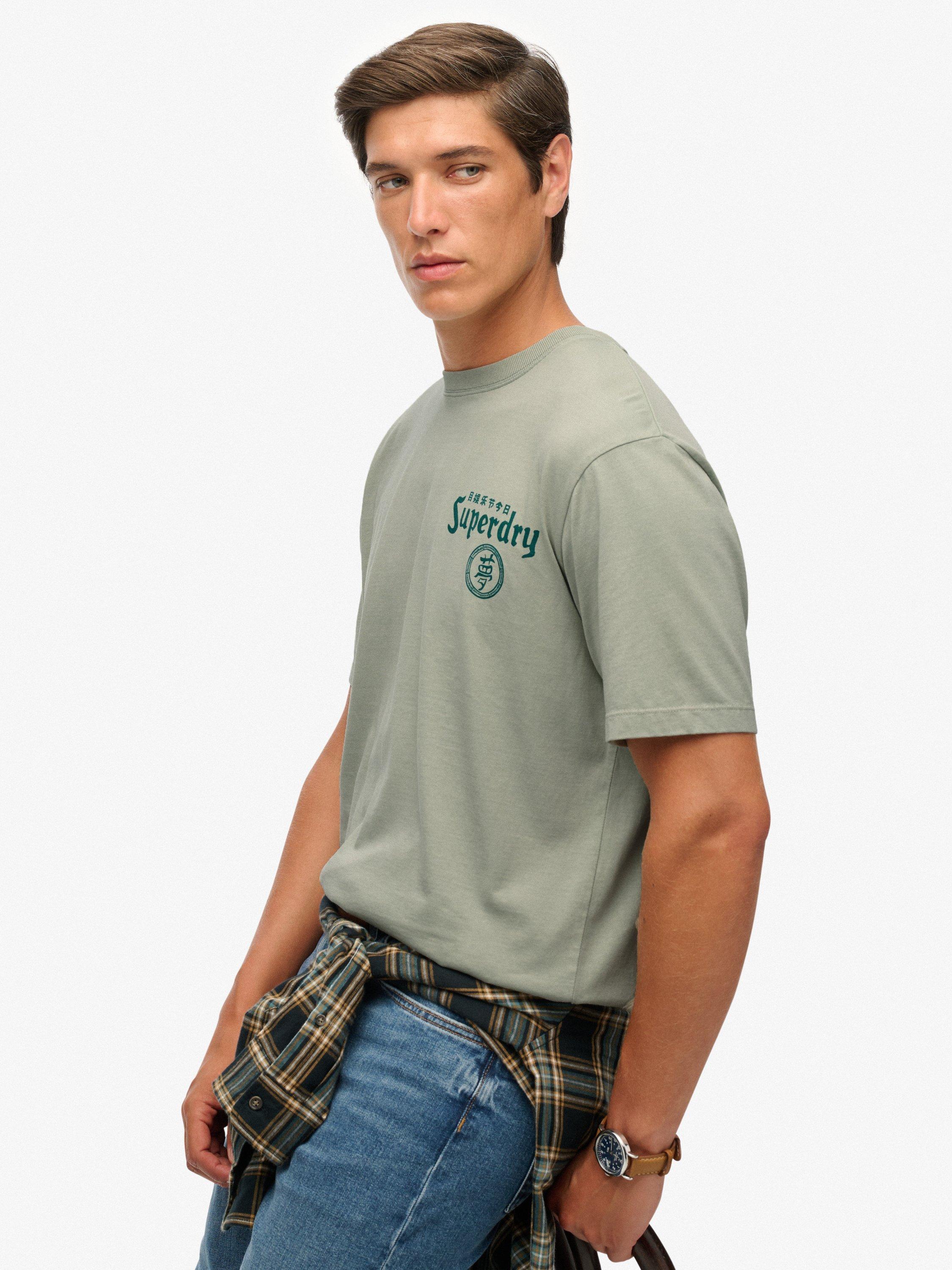 Product image 3 of 5, which shows Superdry Tokyo Narrative Loose T-Shirt, Slate Grey, S