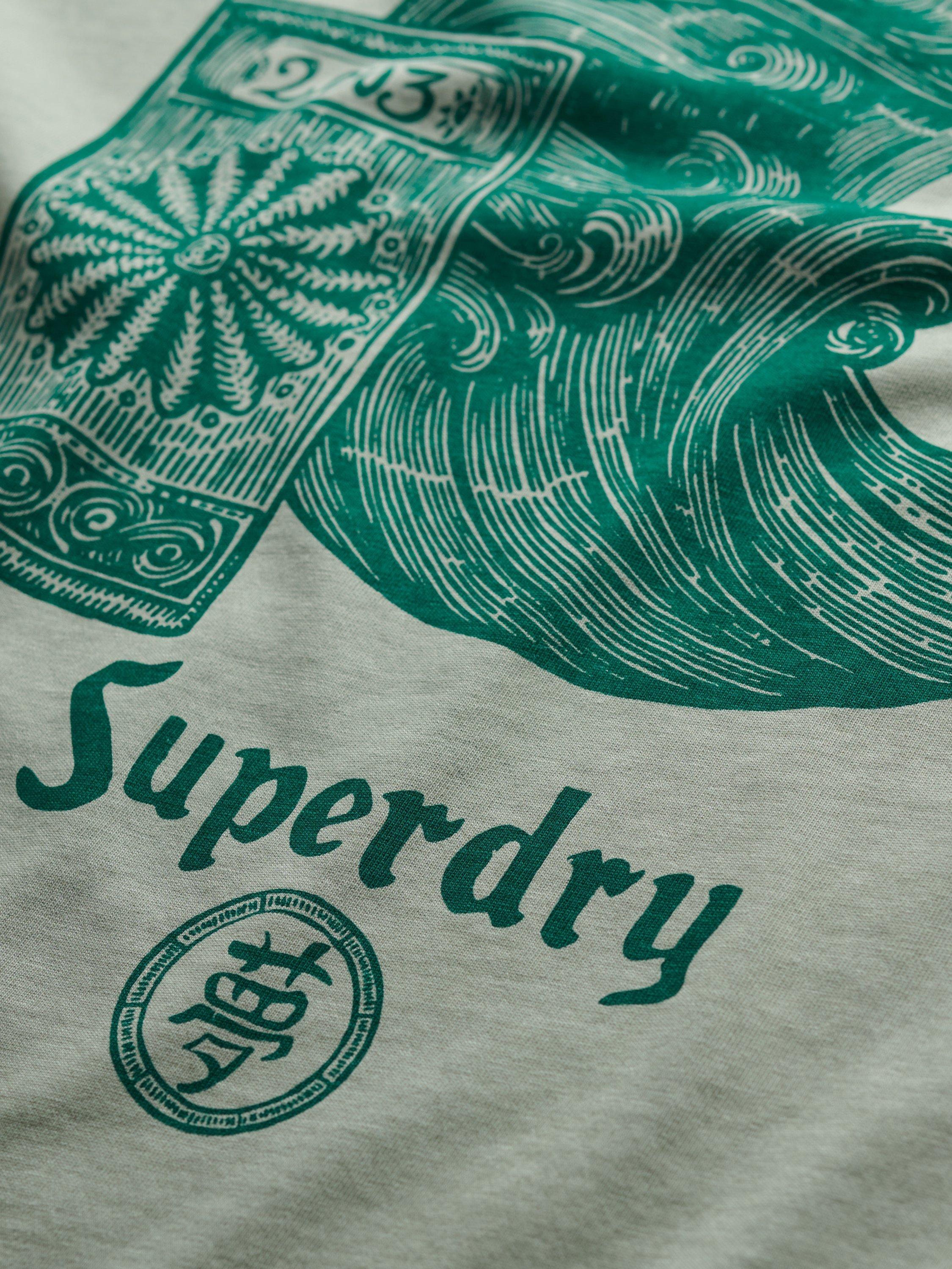 Product image 5 of 5, which shows Superdry Tokyo Narrative Loose T-Shirt, Slate Grey, S