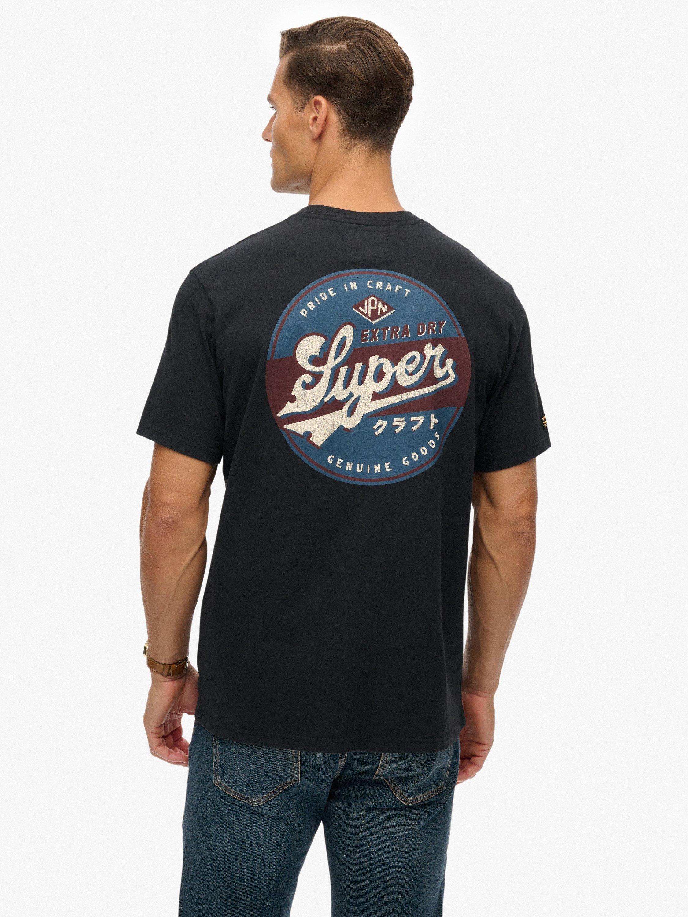 Product image 2 of 5, which shows Superdry Cotton Tap Room Oversized T-Shirt, Black, S