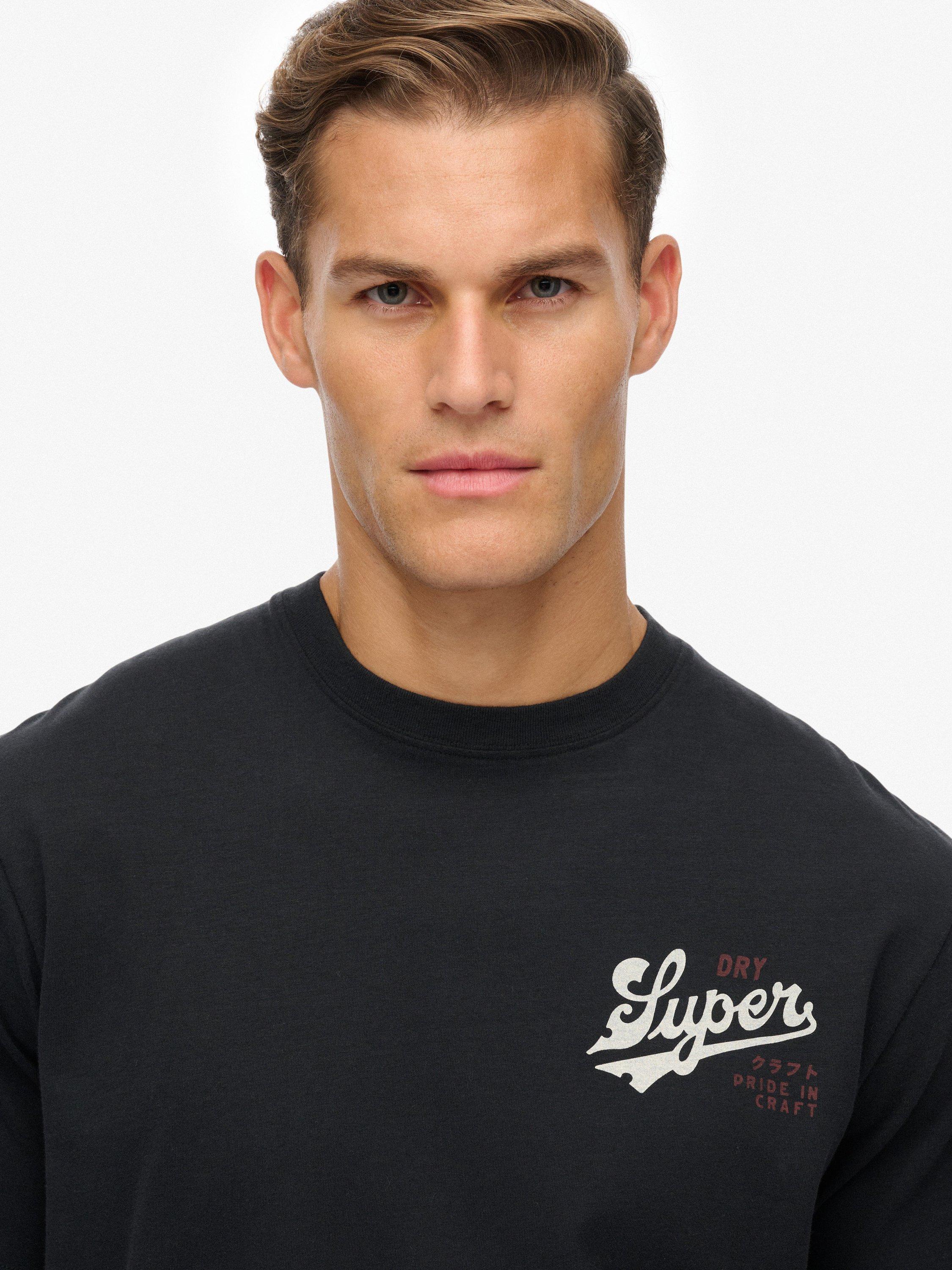 Product image 4 of 5, which shows Superdry Cotton Tap Room Oversized T-Shirt, Black, S