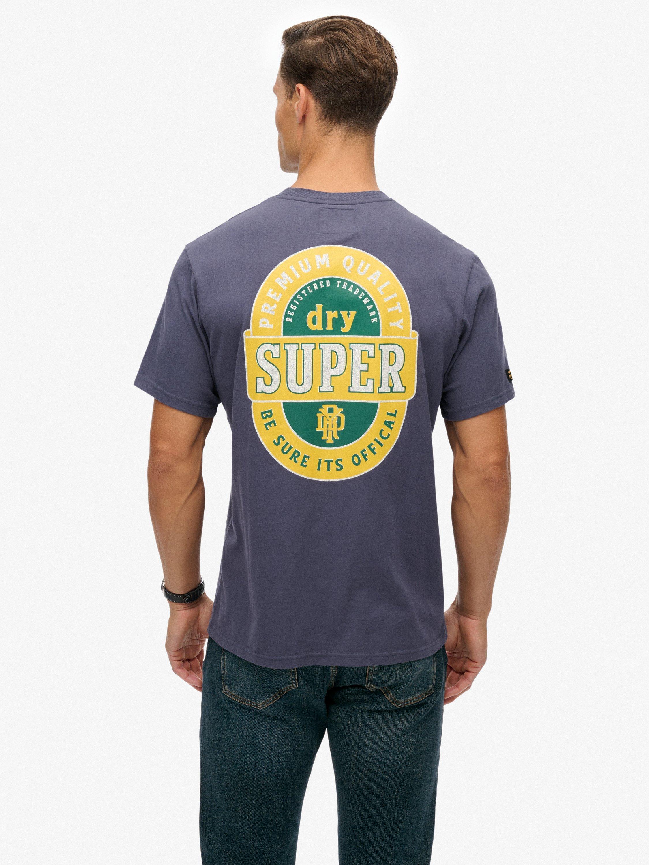 Product image 2 of 5, which shows Superdry Cotton Tap Room Oversized T-Shirt, Lauren Navy, S