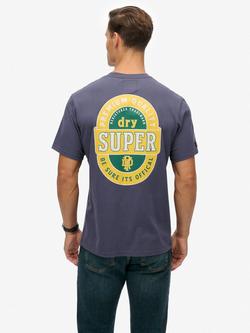 Superdry Cotton Tap Room Oversized T-Shirt - view 2, Lauren Navy