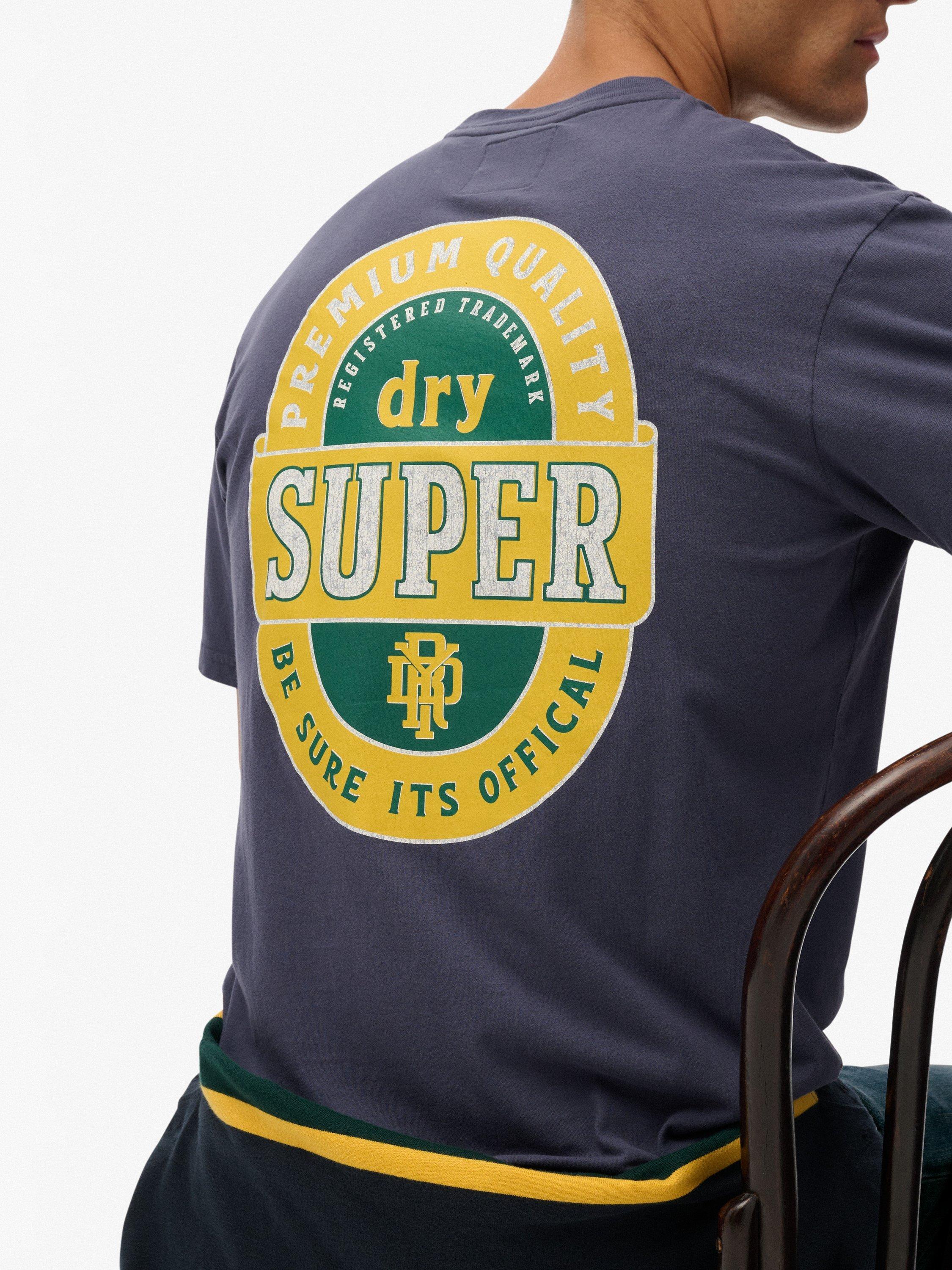 Product image 5 of 5, which shows Superdry Cotton Tap Room Oversized T-Shirt, Lauren Navy, S