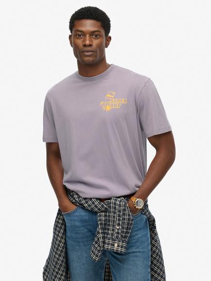 Superdry Organic Cotton Regular Fit Trade Tools Oversized T-Shirt, Brassica Lilac