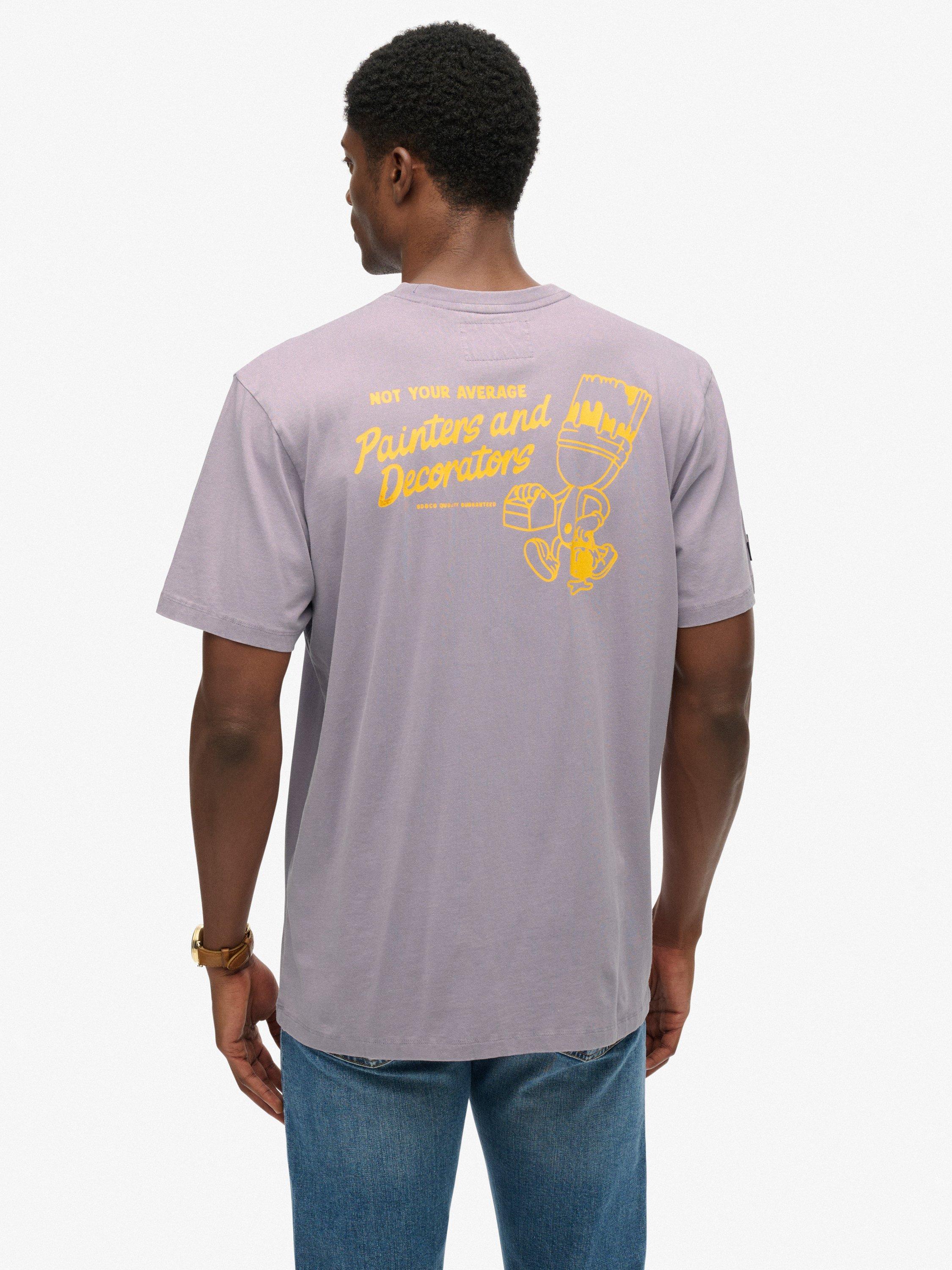 Product image 2 of 6, which shows Superdry Organic Cotton Regular Fit Trade Tools Oversized T-Shirt, Brassica Lilac, S
