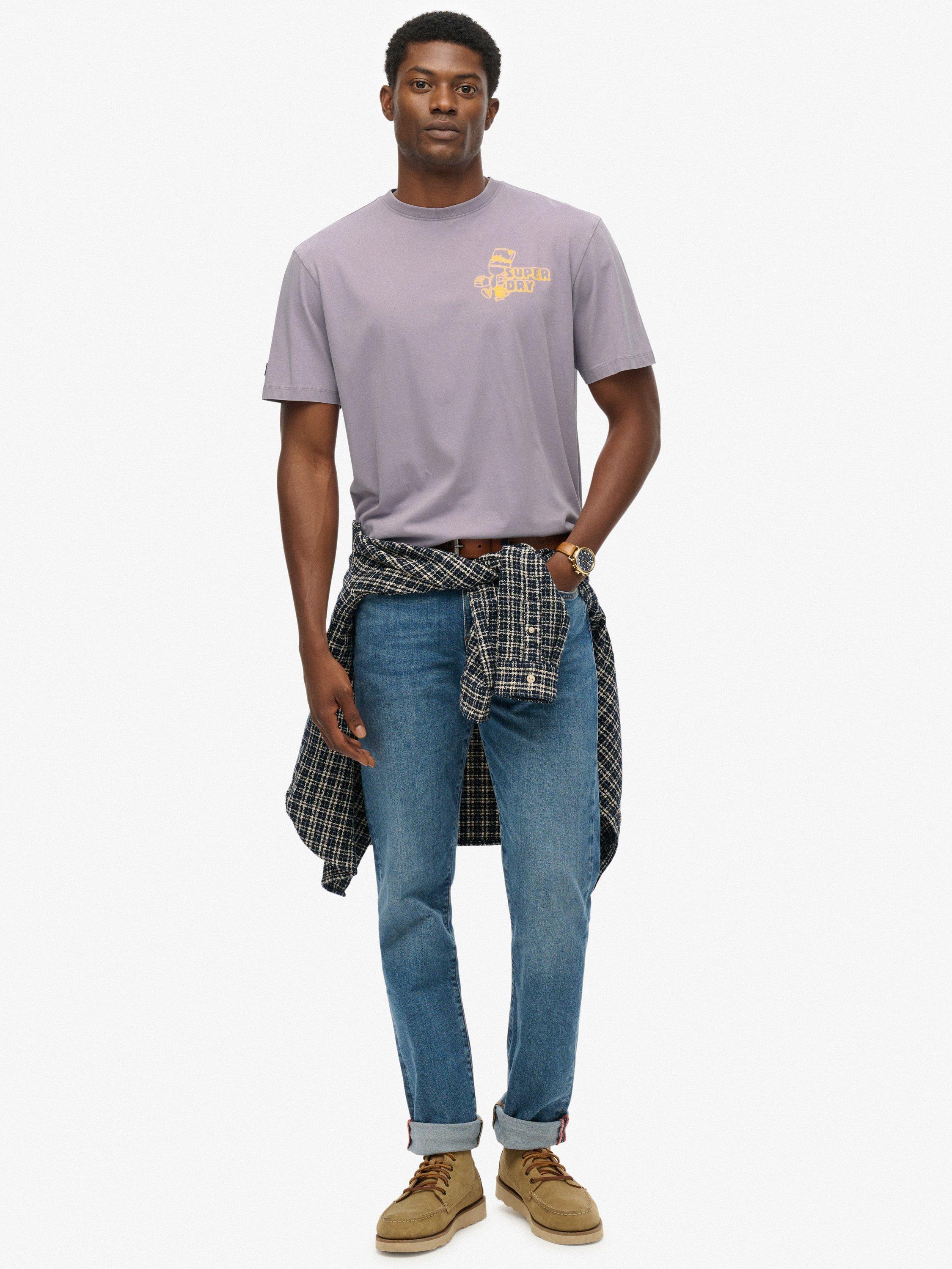 Product image 3 of 6, which shows Superdry Organic Cotton Regular Fit Trade Tools Oversized T-Shirt, Brassica Lilac, S