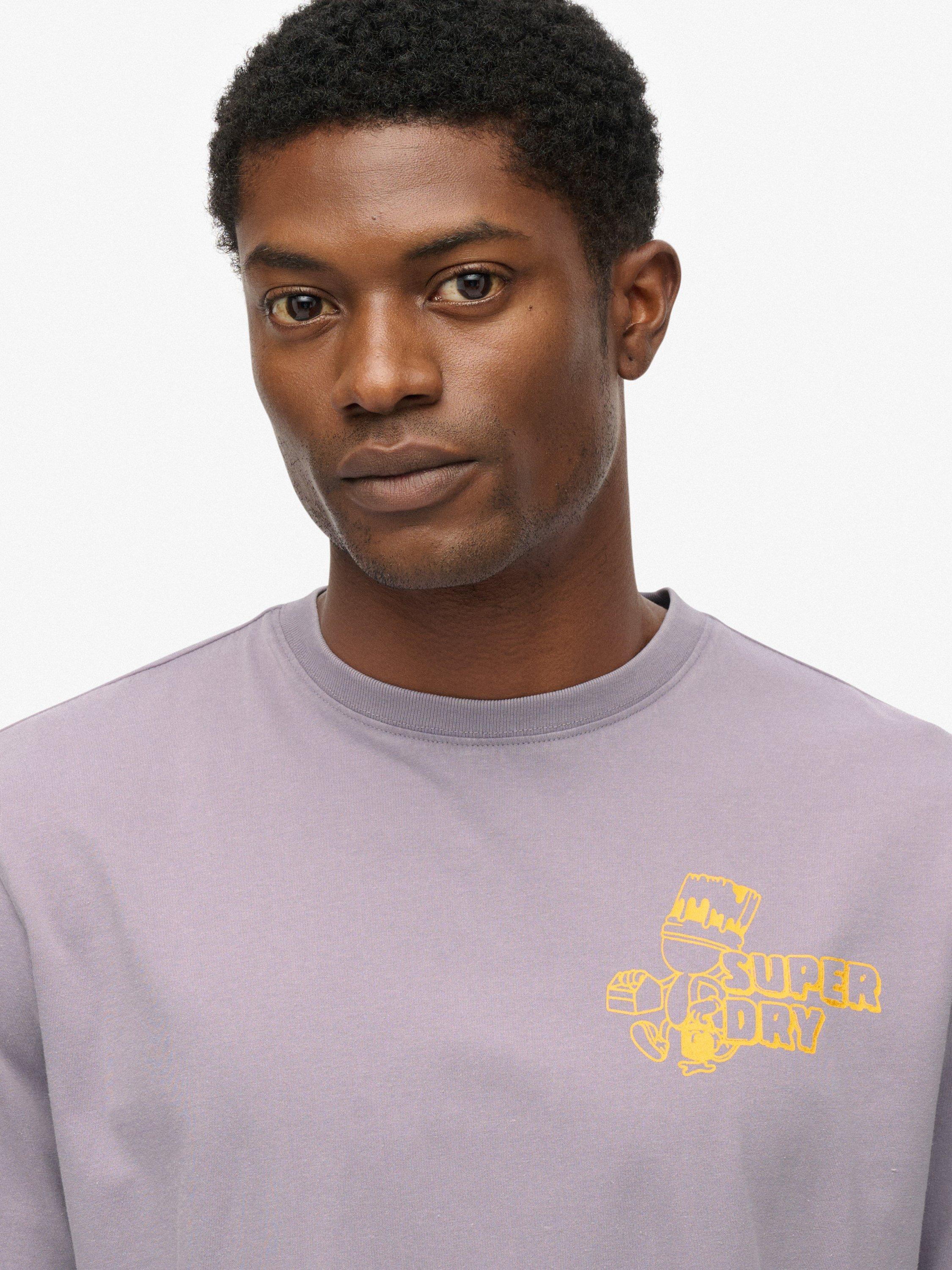 Product image 4 of 6, which shows Superdry Organic Cotton Regular Fit Trade Tools Oversized T-Shirt, Brassica Lilac, S