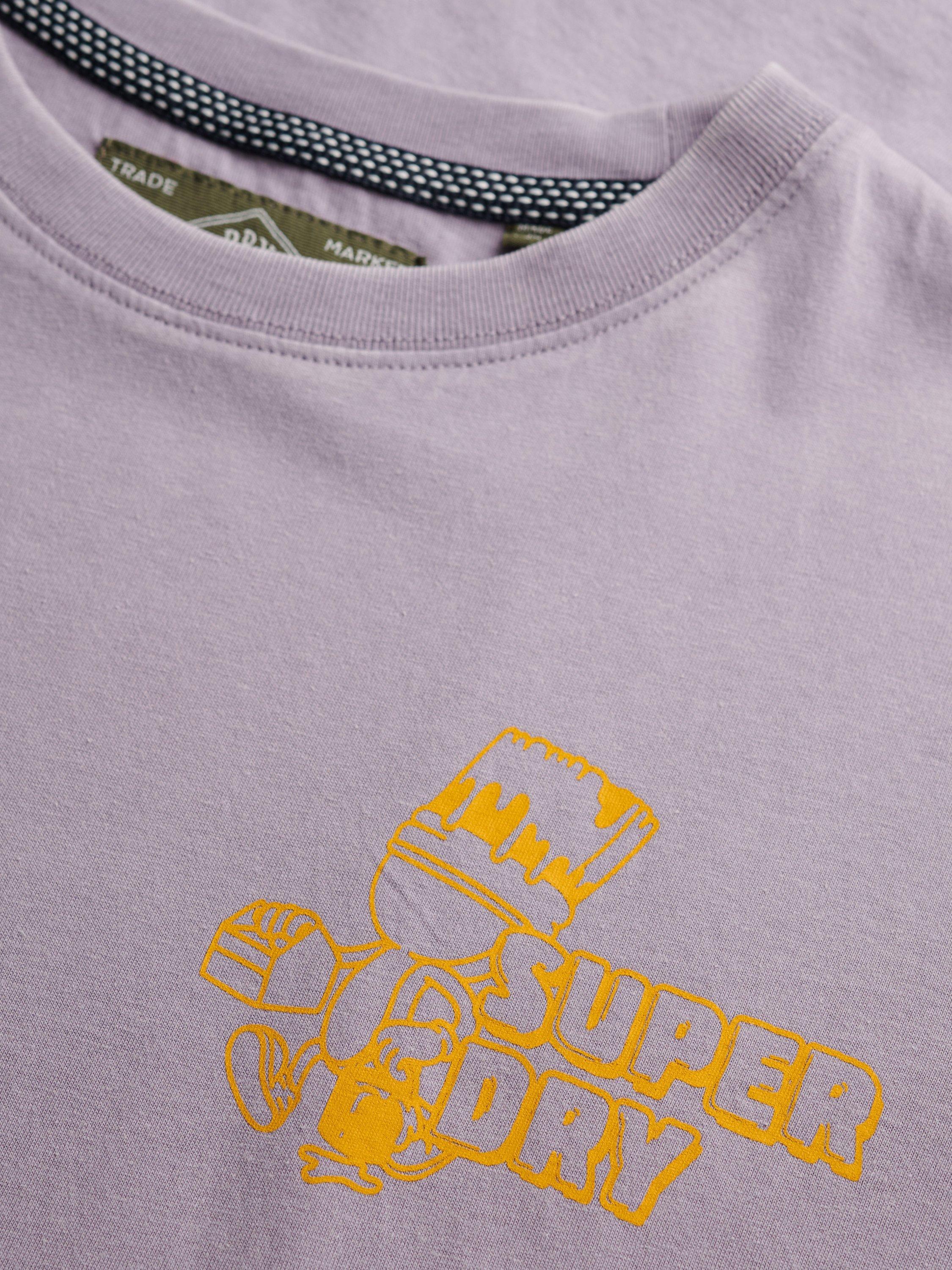 Product image 6 of 6, which shows Superdry Organic Cotton Regular Fit Trade Tools Oversized T-Shirt, Brassica Lilac, S