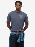 Superdry Organic Cotton Regular Fit Trade Tools Oversized T-Shirt, Dry Slate Blue