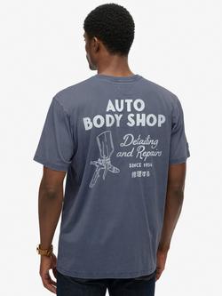 Superdry Organic Cotton Regular Fit Trade Tools Oversized T-Shirt - view 2, Dry Slate Blue