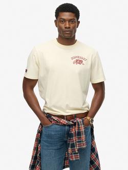 Superdry Cotton Regular Fit Short Sleeve Trade Tools Oversized T-Shirt, Dusty White, Dusty White