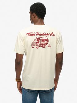 Superdry Cotton Regular Fit Short Sleeve Trade Tools Oversized T-Shirt, Dusty White - view 2, Dusty White