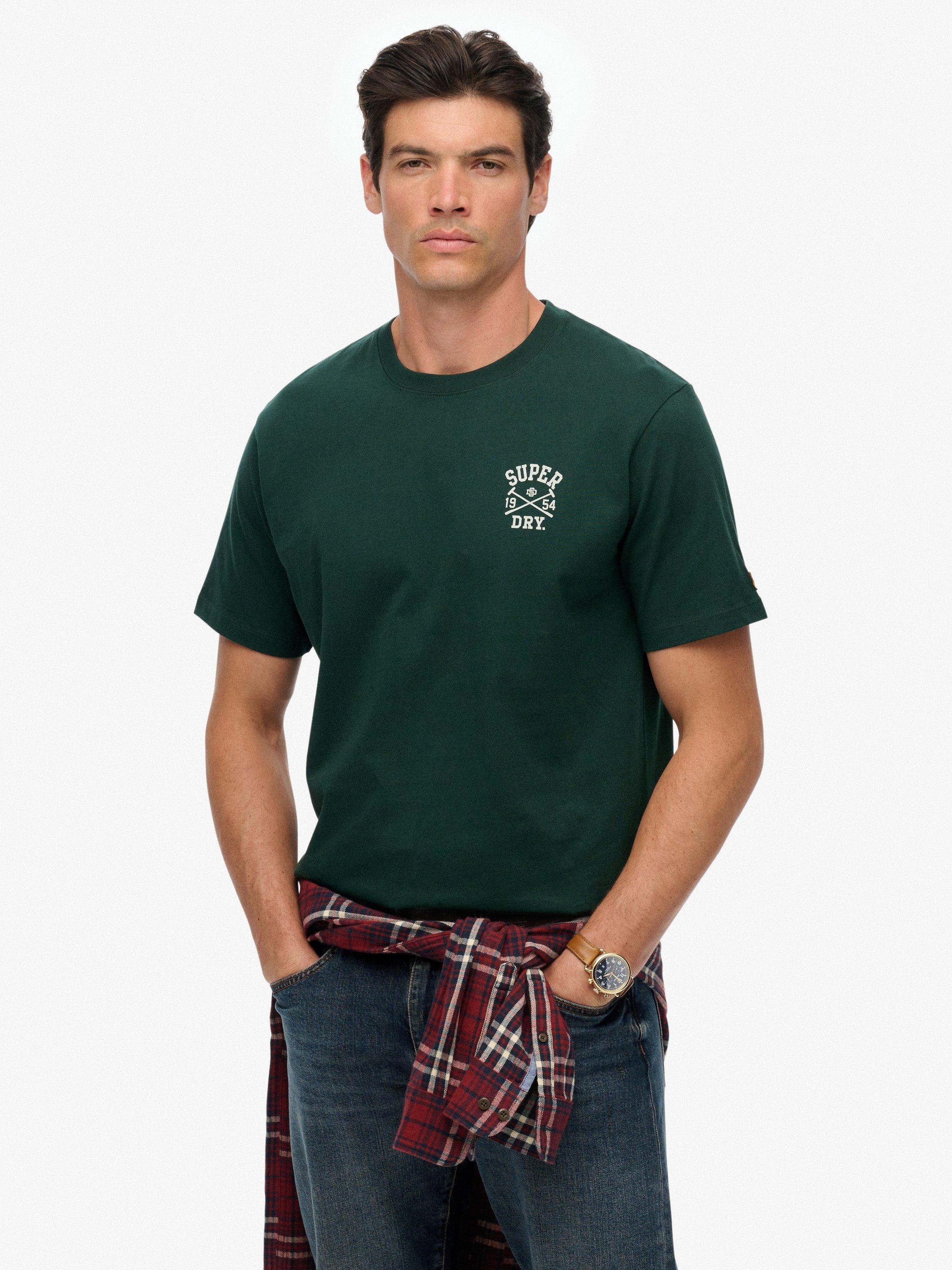 Product image 1 of 6, which shows Superdry Athletic Club T-Shirt, Enamel Green, S