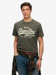 Superdry Cotton Regular Fit Vintage Logo Workwear T-Shirt, Dark Khaki