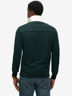 Superdry Relaxed Fit Cotton Rugby Shirt, Green - view 2, Green