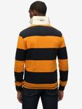Superdry Relaxed Fit Cotton Rugby Shirt, Navy/Track Gold