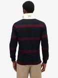 Superdry Relaxed Fit Cotton Rugby Shirt, Eclipse Navy/Port
