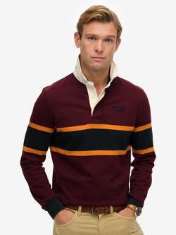 Superdry Cotton Vintage Athletic Stripe Rugby Top, Multi
