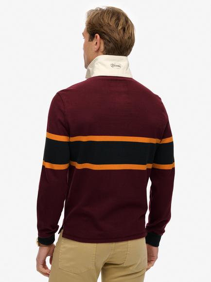 Superdry Cotton Vintage Athletic Stripe Rugby Top - view 2, Multi