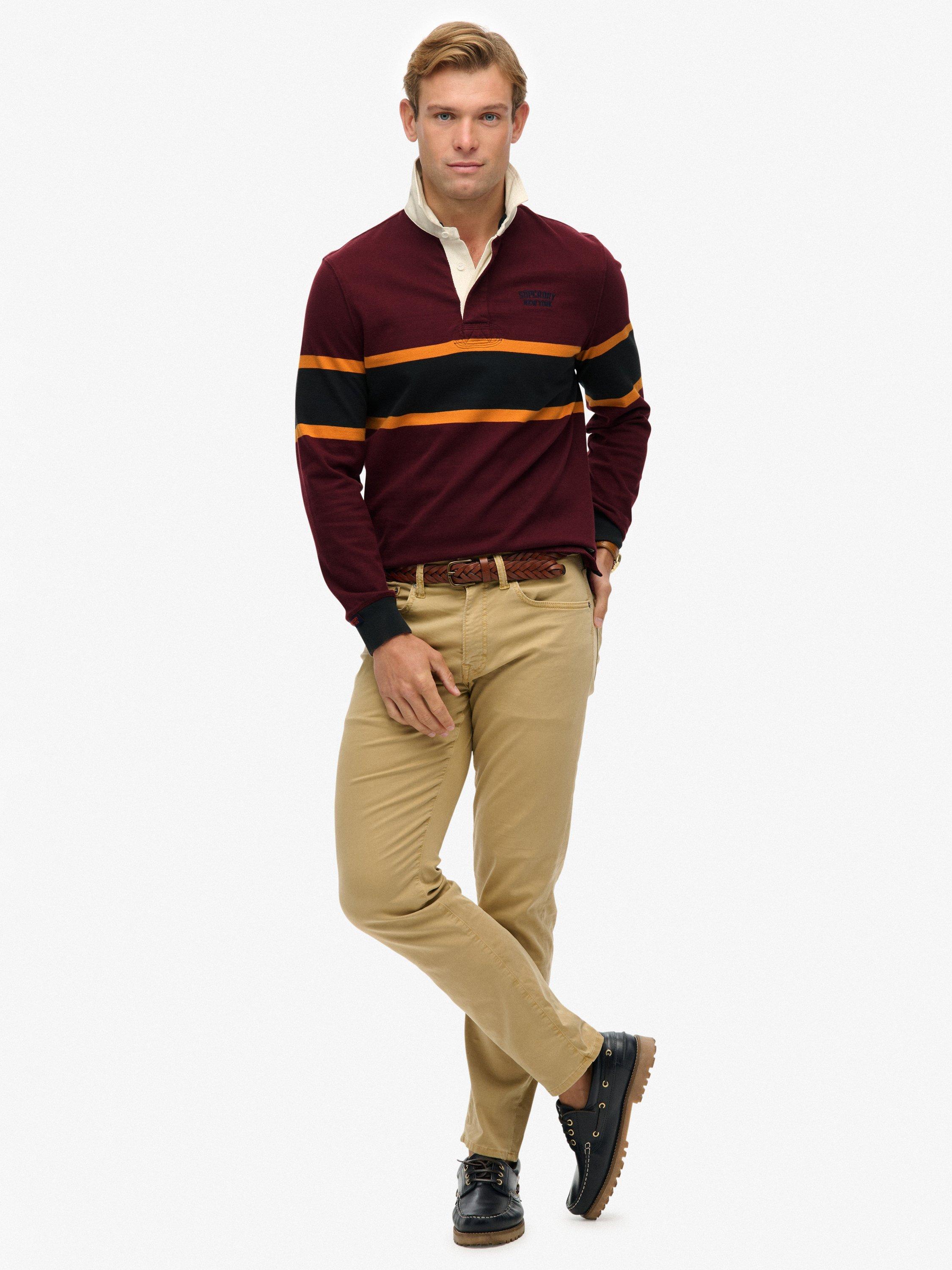 Product image 3 of 5, which shows Superdry Cotton Vintage Athletic Stripe Rugby Top, Multi, S