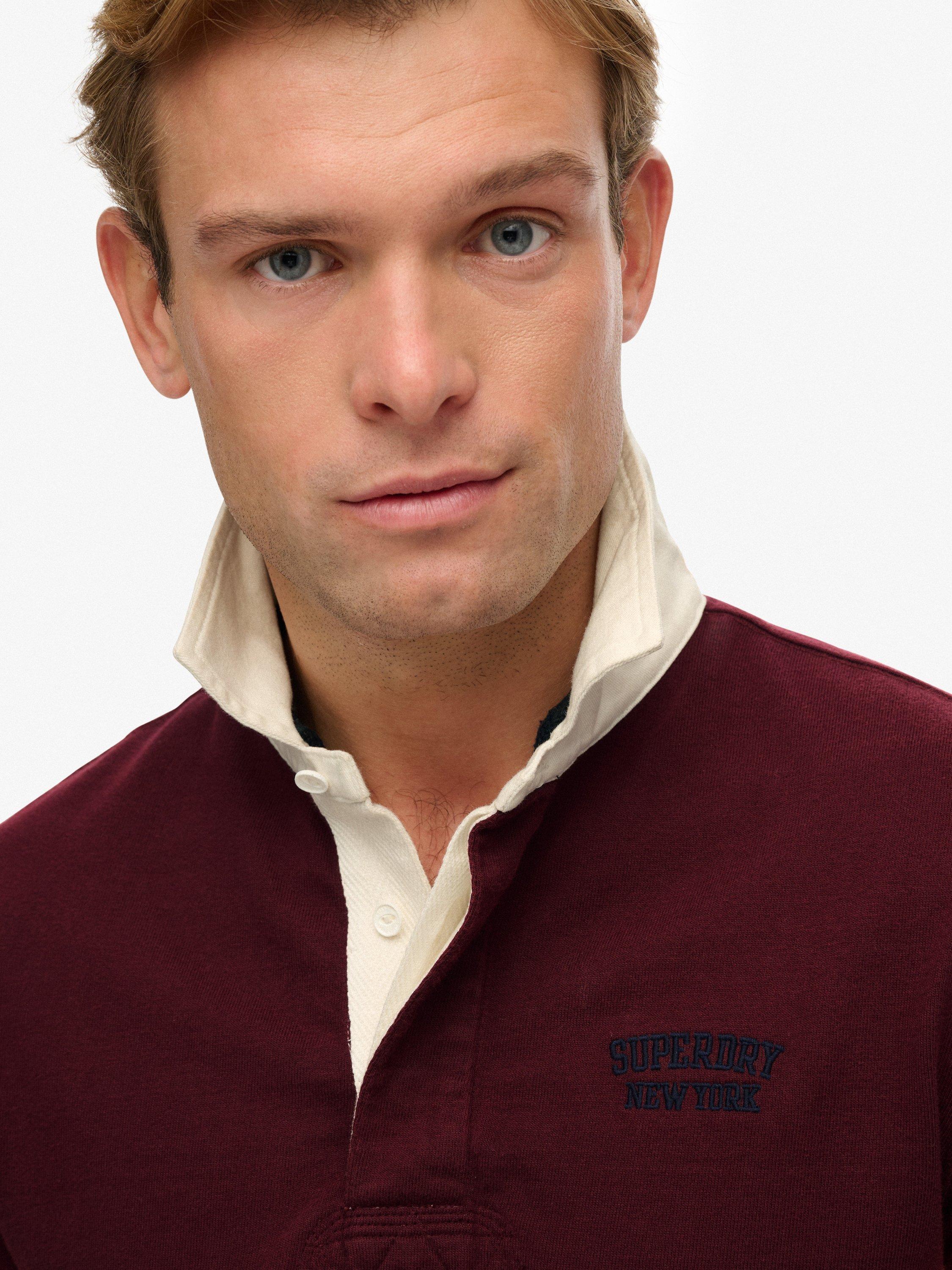 Product image 4 of 5, which shows Superdry Cotton Vintage Athletic Stripe Rugby Top, Multi, S