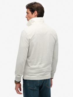 Superdry Vintage Athletic Jersey Rugby Top, Cadet Grey Marl - view 2, Cadet Grey Marl