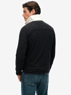 Superdry Vintage Athletic Jersey Rugby Top, Cadet Grey Marl - view 2, Eclipse Navy