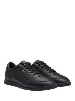 HUGO BOSS BOSS Nitan Lace Up Leather Trainers, Black - view 2, Black