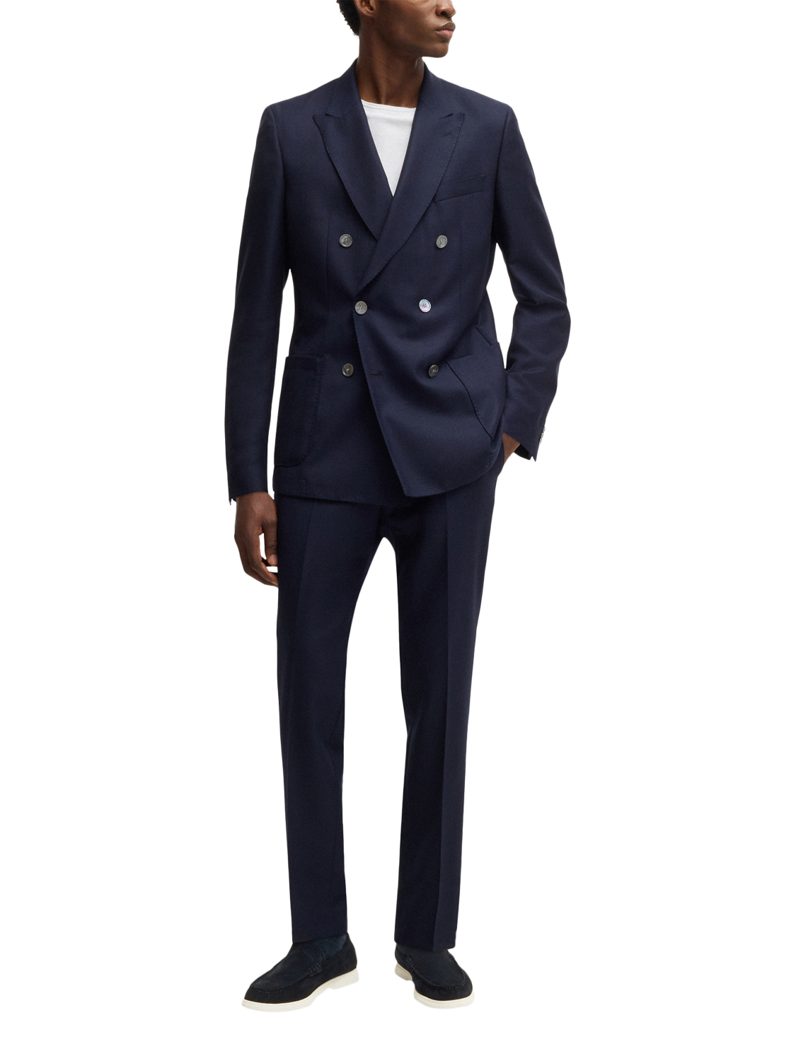 Product image 2 of 5, which shows HUGO BOSS BOSS Suede Loafers, Dark Blue, 8
